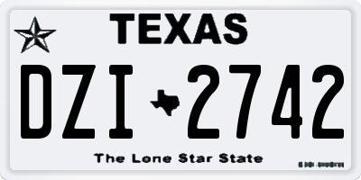 TX license plate DZI2742