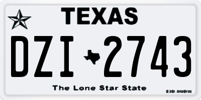 TX license plate DZI2743