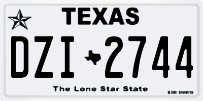TX license plate DZI2744