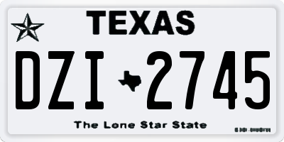 TX license plate DZI2745