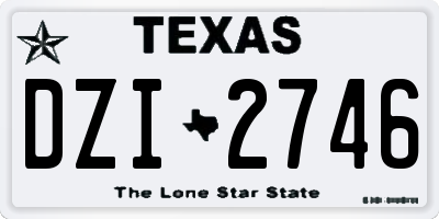 TX license plate DZI2746