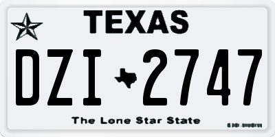 TX license plate DZI2747