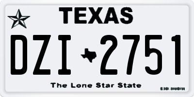 TX license plate DZI2751