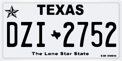 TX license plate DZI2752