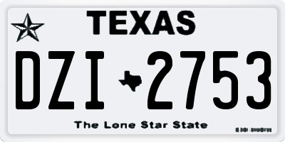 TX license plate DZI2753