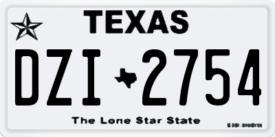 TX license plate DZI2754