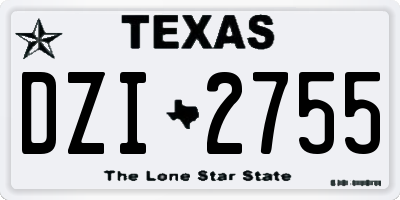 TX license plate DZI2755