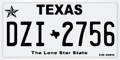 TX license plate DZI2756