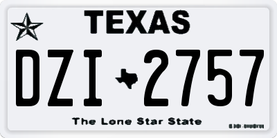 TX license plate DZI2757