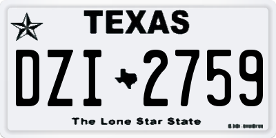 TX license plate DZI2759