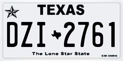 TX license plate DZI2761