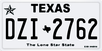 TX license plate DZI2762