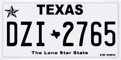 TX license plate DZI2765