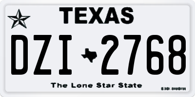 TX license plate DZI2768