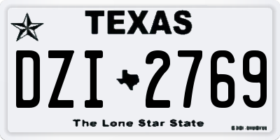 TX license plate DZI2769