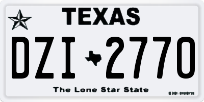 TX license plate DZI2770