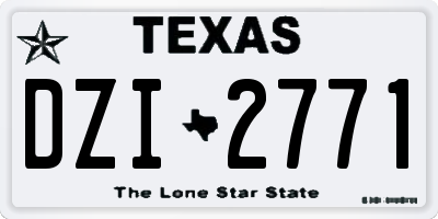 TX license plate DZI2771