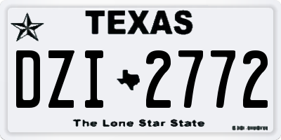 TX license plate DZI2772