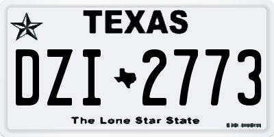 TX license plate DZI2773