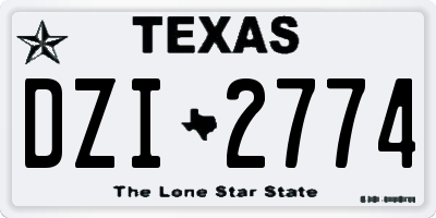 TX license plate DZI2774