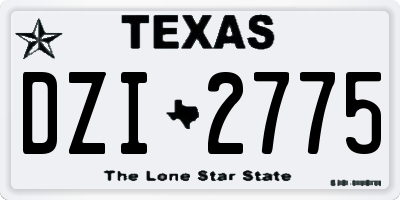 TX license plate DZI2775