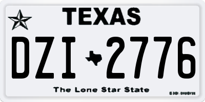TX license plate DZI2776