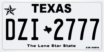TX license plate DZI2777
