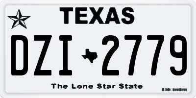 TX license plate DZI2779