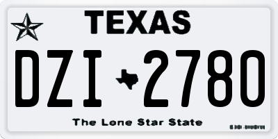 TX license plate DZI2780