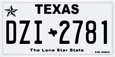 TX license plate DZI2781