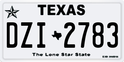 TX license plate DZI2783