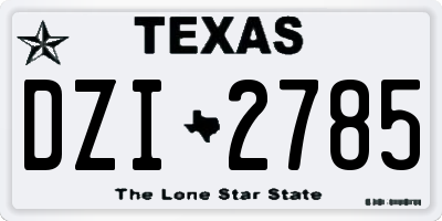 TX license plate DZI2785