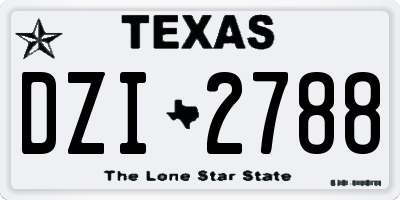 TX license plate DZI2788