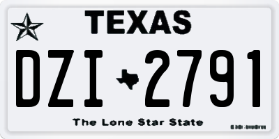 TX license plate DZI2791