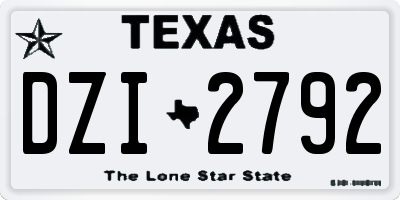 TX license plate DZI2792