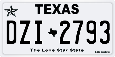 TX license plate DZI2793