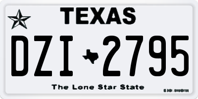 TX license plate DZI2795