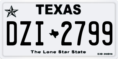 TX license plate DZI2799