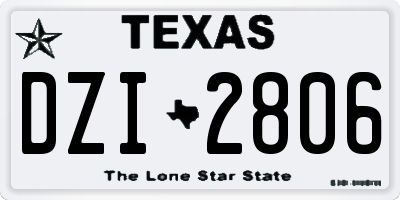 TX license plate DZI2806