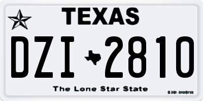 TX license plate DZI2810
