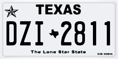 TX license plate DZI2811