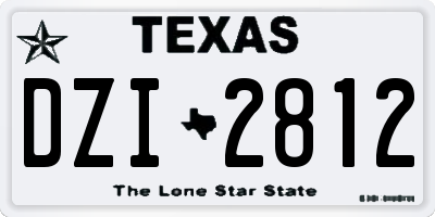 TX license plate DZI2812