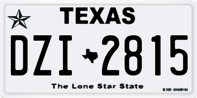 TX license plate DZI2815