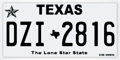 TX license plate DZI2816