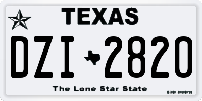 TX license plate DZI2820