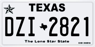 TX license plate DZI2821