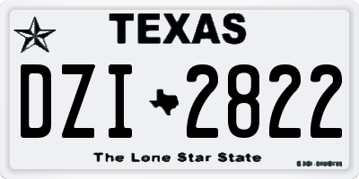 TX license plate DZI2822
