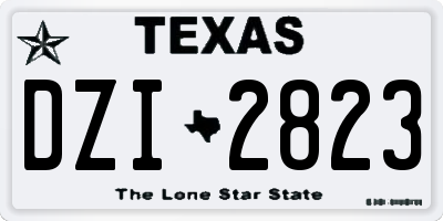 TX license plate DZI2823