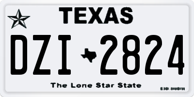 TX license plate DZI2824