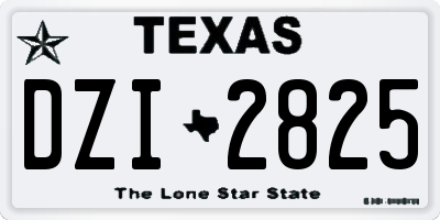 TX license plate DZI2825